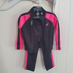PUMA 2T Black and Hot Pink track suit